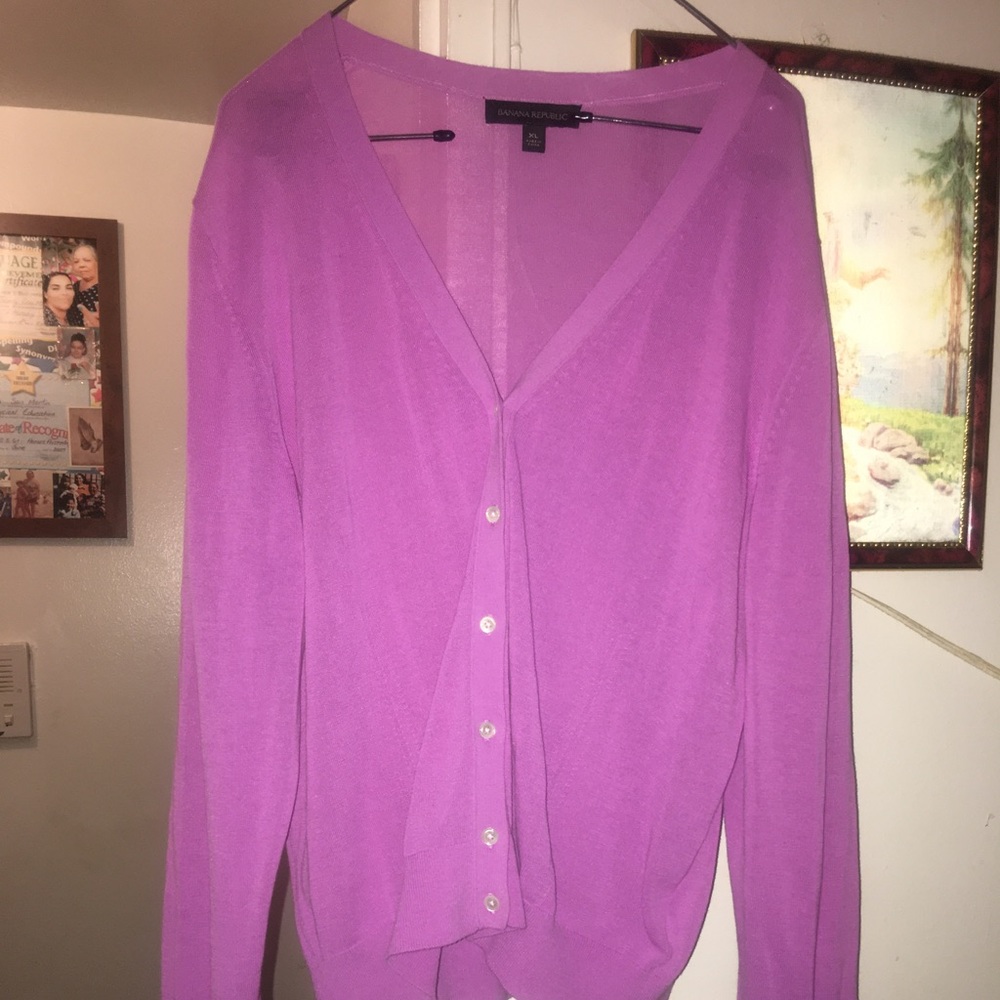 Banana Republic Lavender Cardigan Sweater